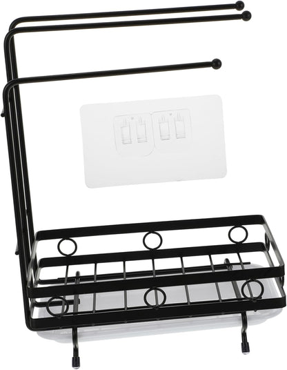 SHOWERORO 1pc Kitchen Sponge Rack Dual Purpose Desktop and Wall Mounted Design for Dishcloths and Cleaning Brushes Premium and Keeps Rags Dry and Organized