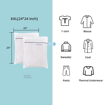GOGOODA Mesh Laundry Bags for Delicates Durable Protective Wash Bags | Travel Storage Bags for Intimates Lingerie, 3PCS（3XXL）