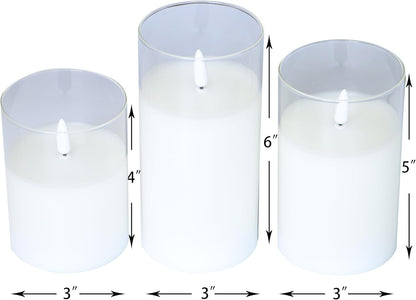 Battery Operated Flameless Candles with Remote Timer Real Wax Realistic Bright Flicker Flickering Electric Electronic LED Pillar Lights Home Wedding Party Decorations Set of 3 Rustic Texture Gray Grey