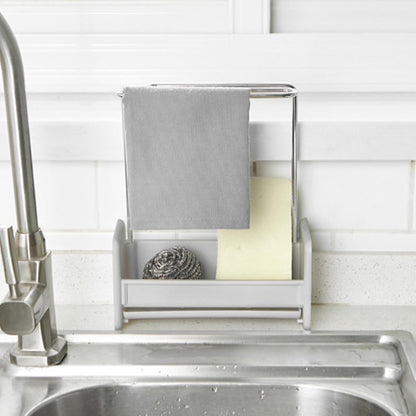 Dishcloth Drying Rack,Compact Versatile Detachable Kitchen Countertop Soap Sponge Organizer Wall Mounted Hanging Storage Solution,for Kitchen and Bathroom