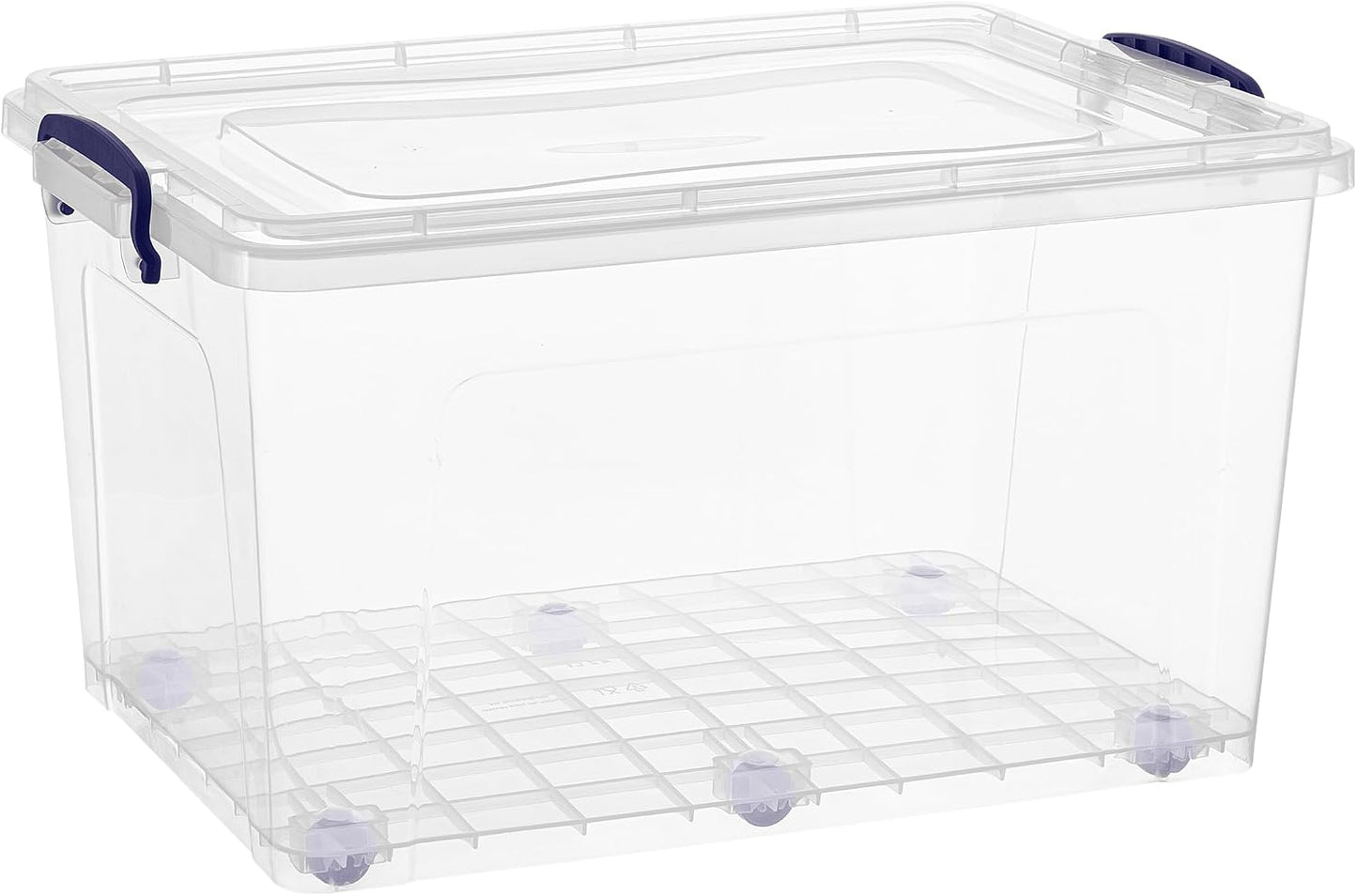 Superio Under Bed Storage Containers with Wheels (2 Pack), Flat Clear Storage Bin Stackable Large Storage Latch Box with Lids Store Cloths, Bedding, Linen, For Under The Bed, Garage, Home