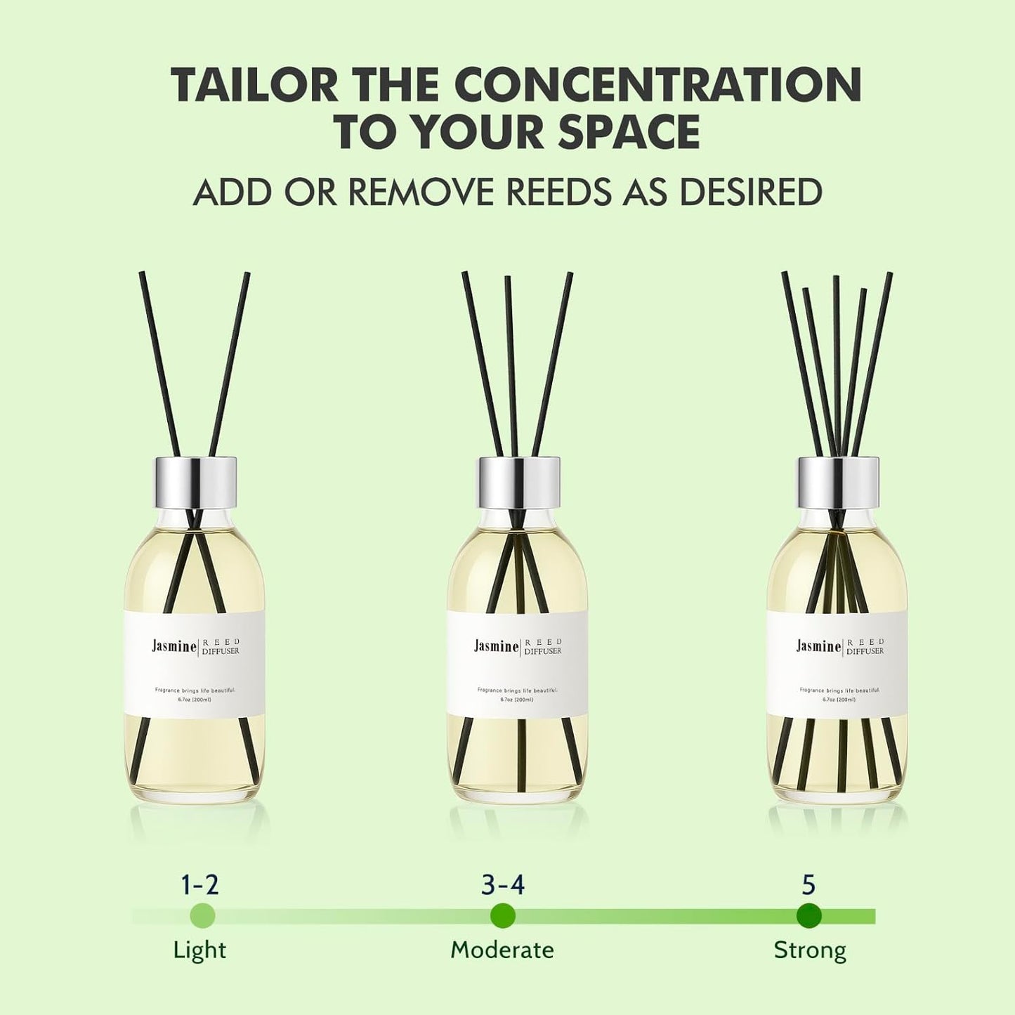 Clesh Reed Diffuser Set, 6.7 oz Eucalyptus Scented Diffuser with Sticks, Home Fragrance Reed Diffuser for Bathroom Shelf Decor