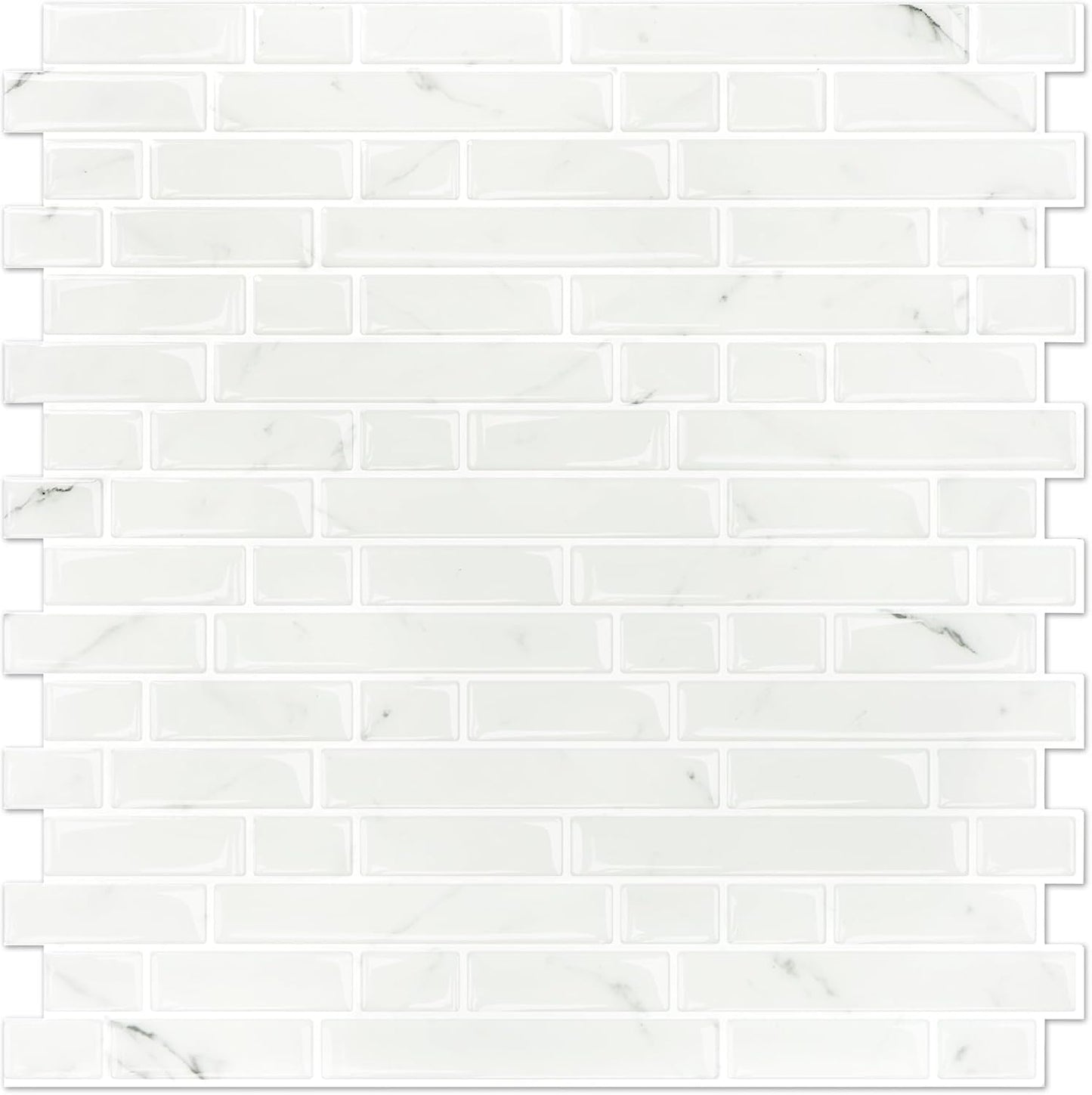 STICKGOO Thicker Design Peel and Stick, Self Adhesive Stick On Tile Backsplash for Kitchen and Bathroom, Beige & White, 12”×12”, 10 Sheets