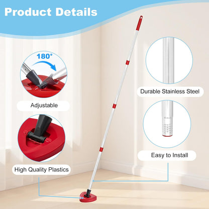 Mop Heads for O Cedar RinseClean 2 Tank Spin Mop System, 3 Microfiber Mop Head Refills and 3 Chenille Mop Pads,1 Scrub Brush, and 1 Mop Base with Mop Handle Set Combo