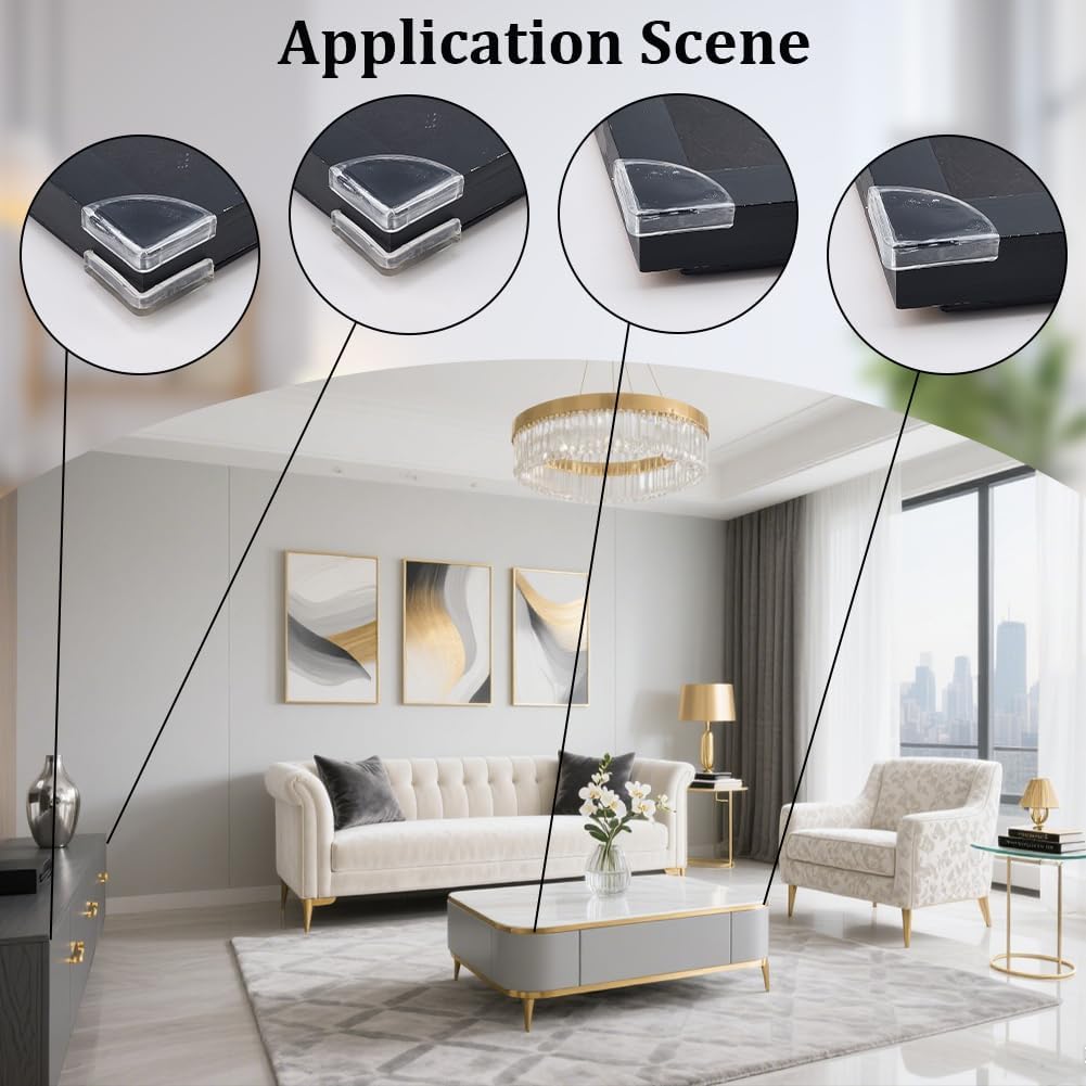 CREATCABIN 40Pcs Table Corner Protectors Edge Guards Corner Cushion Slim Clear securety Edge Bumpers Cushion Transparent Covers Protector Proof for Home Furniture Table Windows Cabinet 11.8 Inch
