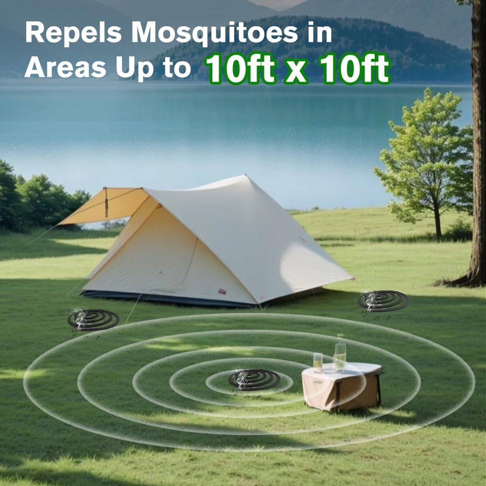 24 Extra Strength Mosquito Repellent Coils with 1 Metal Holder & 6 Stands, Citronella Incense Mosquito Coils Outdoor Patio Yard Camping Use, Long Lasting 6-8 Hrs Plant-Based Mosquito Coil Incense