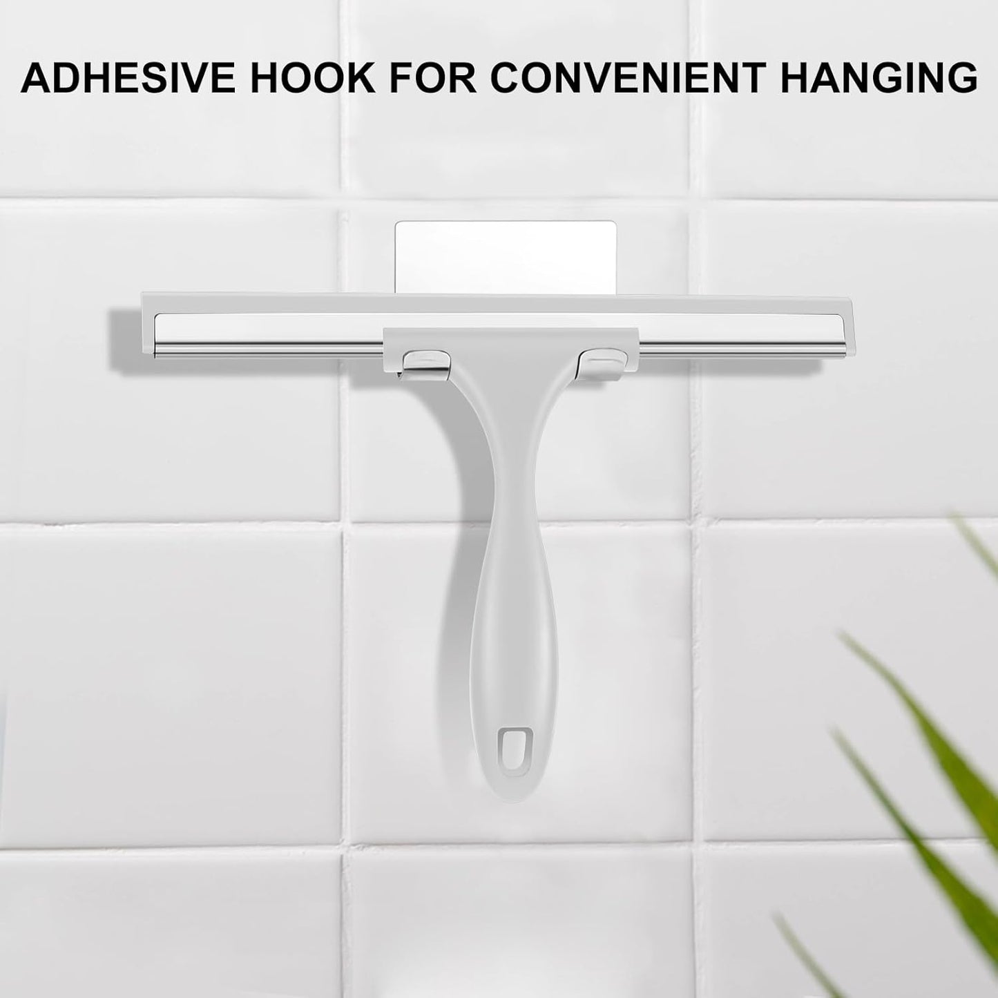 SetSail Squeegee for Shower Glass Door Stainless Steel Shower Squeegee for Glass Doors All-Purpose Window Squeegee for Tile Shower Walls, Sink, Mirror, Bathroom, Car Window Cleaning 10 Inches