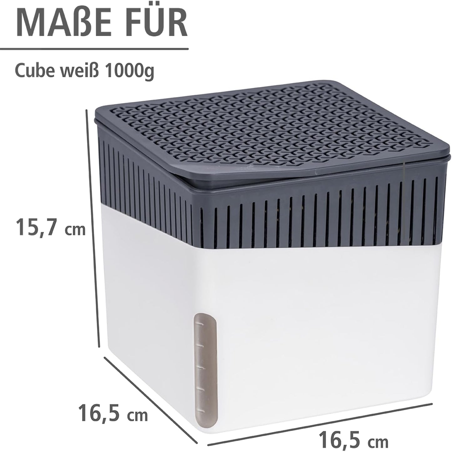 WENKO Dehumidifier Small, Portable, Compact and Rechargeable, Moisture Absorber for Bathroom, Bedroom, Garage, Closet, 2800 Cubic Feet, 2.2lbs, White, 6.18 x 6.5 x 6.5, 2.2 lbs