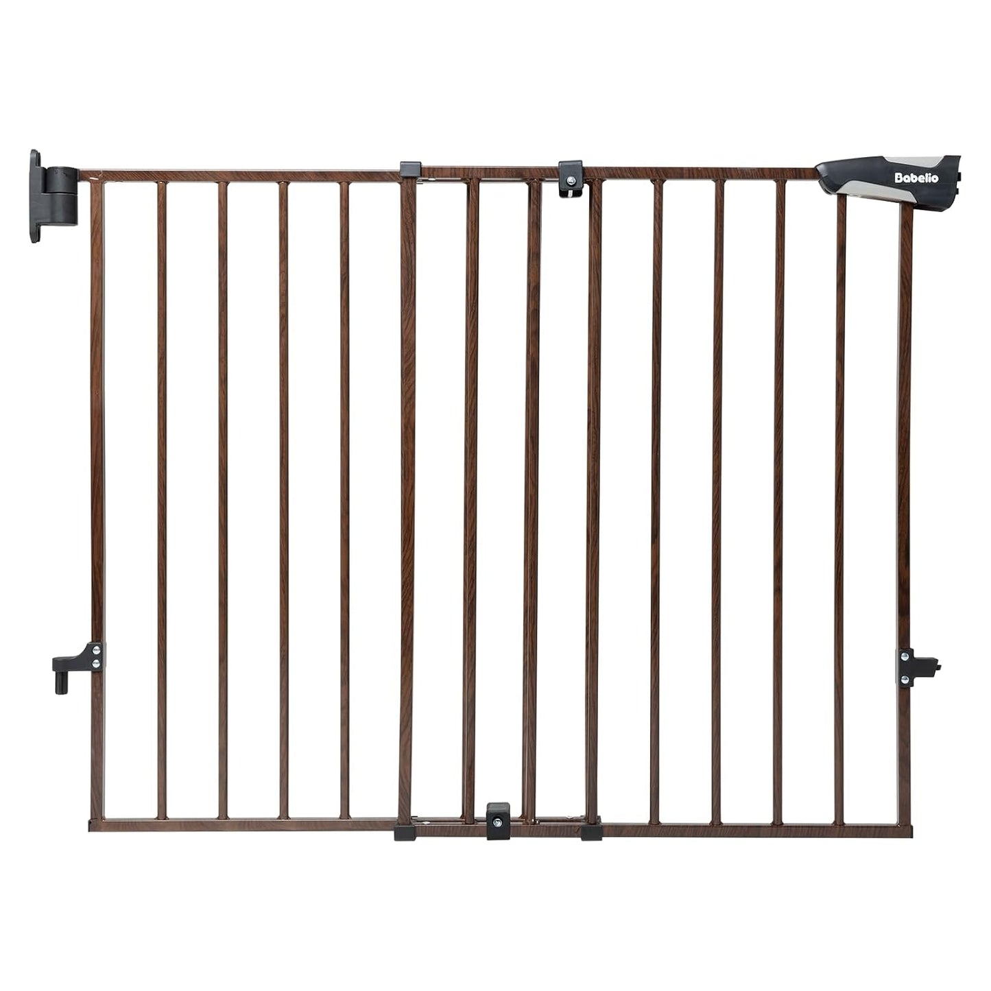 Babelio Baby Gate for Stairs, Kitchen & Doorways, No Bottom Bar| One-Handed Operation| Auto-Close| Hardware Mount (Drill Needed) Safety Dog/Pet Gate (Black - B17, 26-43" W, 28" H)
