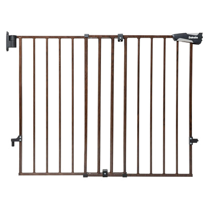 Babelio Baby Gate for Stairs, Kitchen & Doorways, No Bottom Bar| One-Handed Operation| Auto-Close| Hardware Mount (Drill Needed) Safety Dog/Pet Gate (Black - B17, 26-43" W, 28" H)