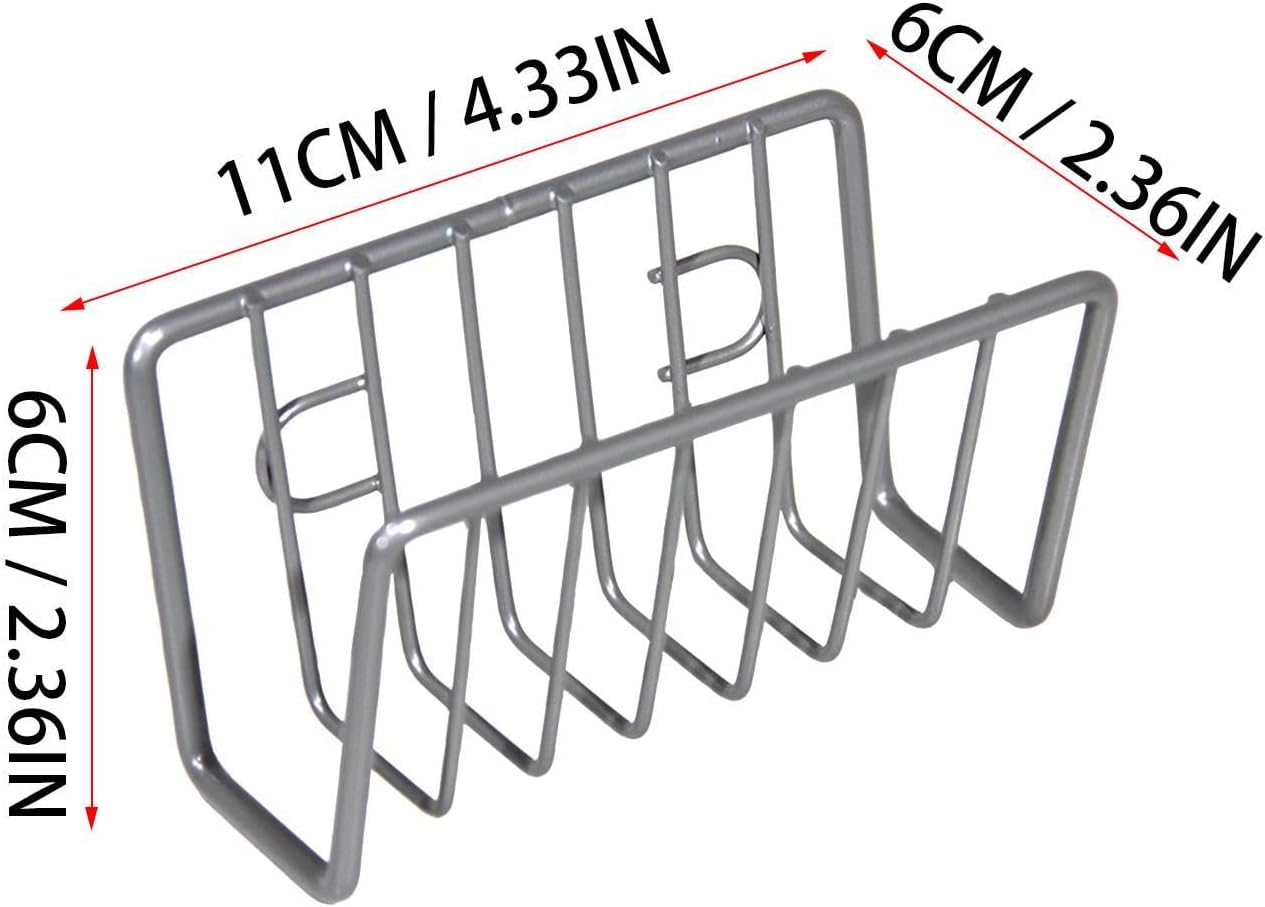 Sponge Rack – Iron and Stainless Steel 11x6x6 Cm | No-Drill Dishcloth Rack | Wall-Mounted Storage Holder for Kitchen Sink Organization to Hold Sponges, Dishcloths, and Cleaning Tools with Durable