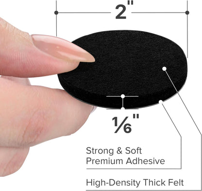 X-Protector Premium Felt Furniture Pads - 20 PCS 6 x 1/2" - Black Rectangular Pads with Tenacious Adhesive - Protects Hardwood, Laminate & Tile Floors