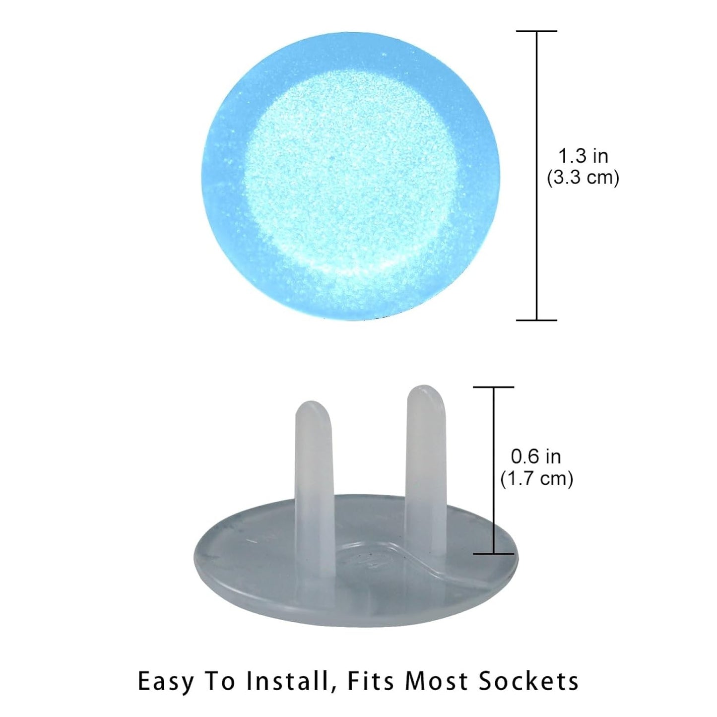Pure Blue Color Outlet Covers Baby Proofing - Plug Covers for Electrical Outlets, Child Proof Socket Covers, Baby Safety Products for Home, Office