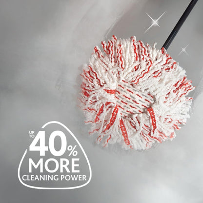 O-Cedar EasyWring Microfiber Spin Mop, Bucket Floor Cleaning System, Red, Gray, Standard