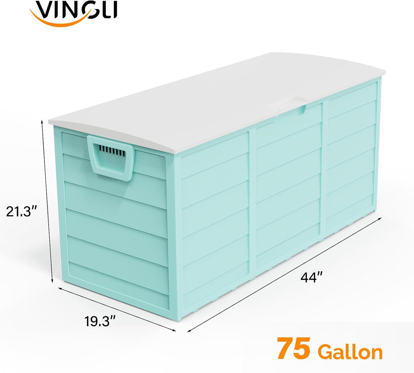 VINGLI 75 Gallon Outdoor Storage Box, Lockable Plastic Storage Containers with Lid, Patio Deck Box Furniture for Garden, Pool, Balcony, Yard (Coffee)