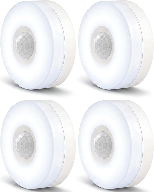 YELKO Motion Sensor Night Light - Plug-in 6000K Cool White Anti-Glare LED Nightlight, Ultra Bright Cozy Soft Glow Not Dazzling for Hallway, Stairs, Garage, Bedroom, Bathroom, Garage, Kitchen, 2 Pack