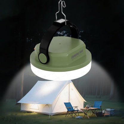Camping Light Rechargeable, LED Camping Lantern for Power Outages, Waterproof Emergency Tent Light for Camping with Magnet Hook, Power Bank & Flashlight, 100W 6000mAh, Army Green