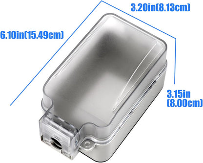 Weather Resistant Electrical Outlet Cover Box with Visible Lid for Outdoor Use and