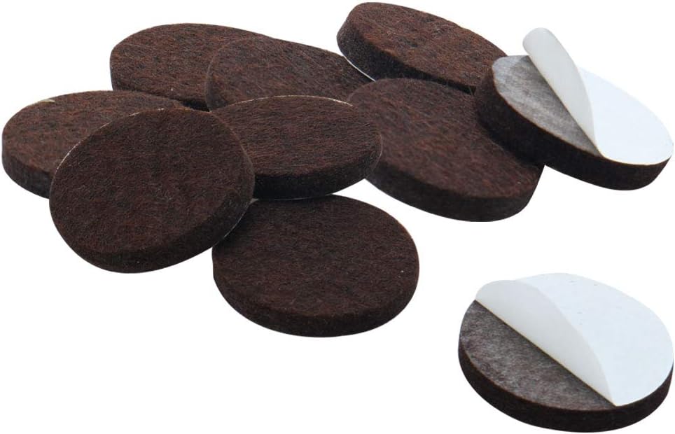 uxcell 40pcs Furniture Pads Round 1 1/8" Self-stick Non-slip Anti-scratch Felt Pads Floors Protector Dark Brown