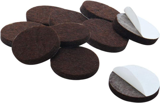 uxcell 40pcs Furniture Pads Round 1 1/8" Self-stick Non-slip Anti-scratch Felt Pads Floors Protector Dark Brown