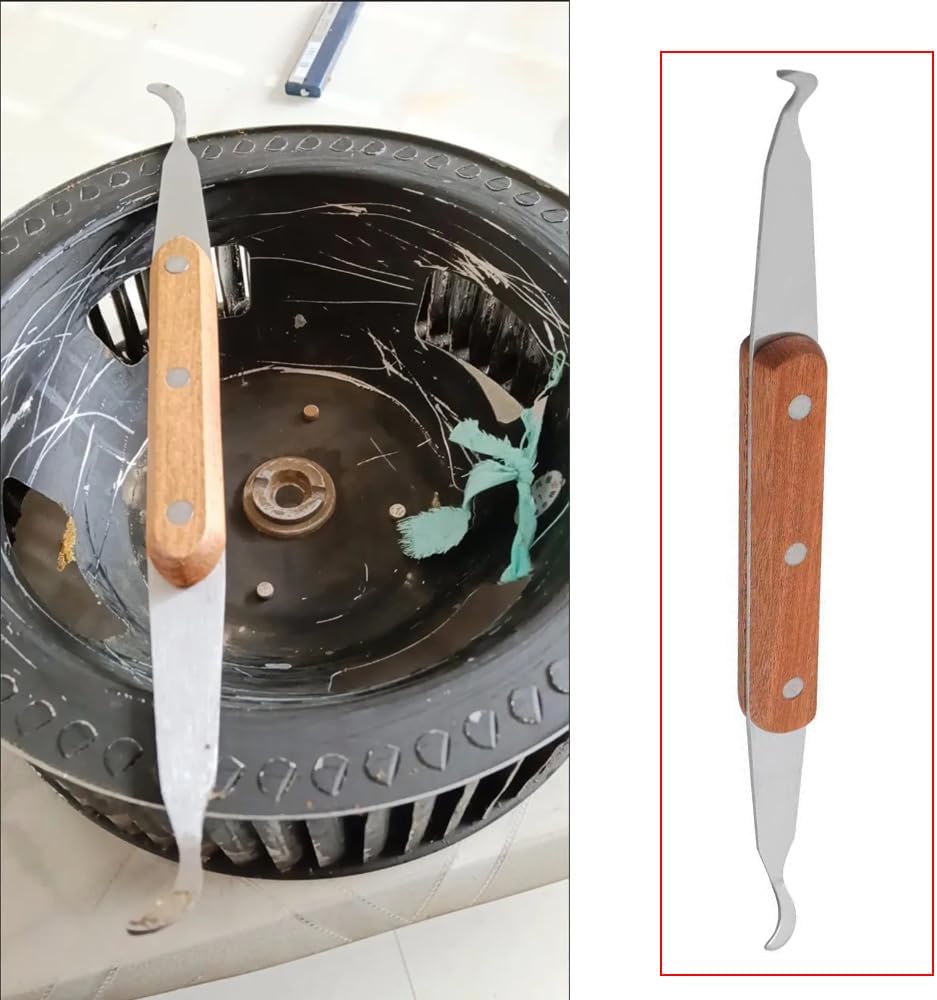 Range Hood Fan Grill Scraper Heavy Duty Multi-Purpose Griddle Scraper with Curved Tip Double Ended Cleaning Tool for Under-Cabinet Range Hood Kitchen Hood Vent Portable Barbecue Grill