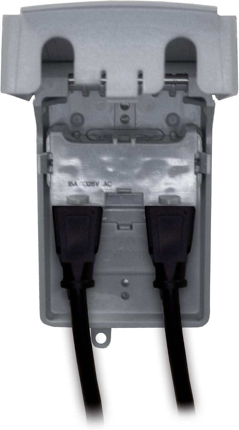 Sigma 14440 Weatherproof Slimline WIU Vertical Receptacle Cover, Gray