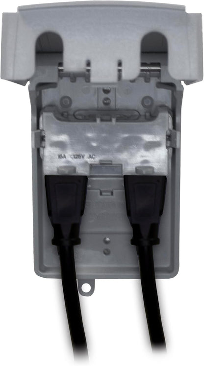 Sigma 14440 Weatherproof Slimline WIU Vertical Receptacle Cover, Gray