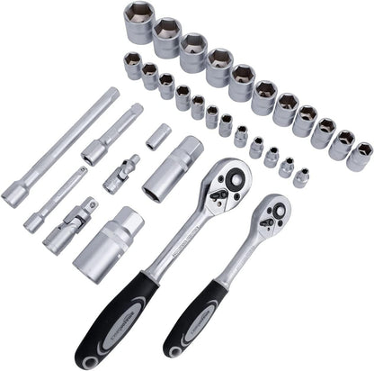 Amazon Basics 173-Piece General Household Hand Tool Set with Storage Case, Portable Tool Kit for Home Maintenance and Everyday Repairs