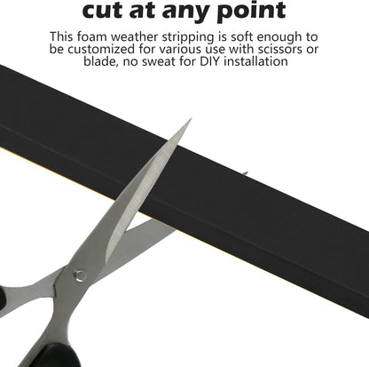 ToLanbbt White Door Window Weather Stripping Self Adhesive Foam Tape High Density Foam Sealing Strip Window Insulation Weatherproof Gasket Tape for Doors and Windows (1/2" W X 1/8" T X 16.5')