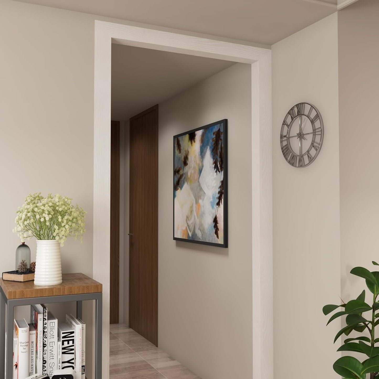 LACHEERY White Oak Wood Border Wallpaper Peel and Stick Bathroom Mirror Frame Border Wood Grain Repair Tape Silver White Bulletin Board Borders Trim Self Adhesive Modern Classroom Borders 3"x197"