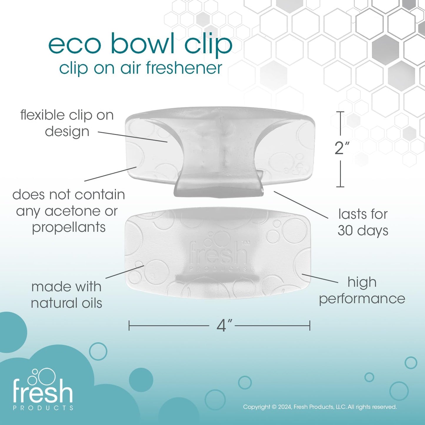 Fresh Products Toilet Bowl Eco Bowl Clip 2.0 Toilet Bowl Air Freshener - Sample Pack (8 Scents)