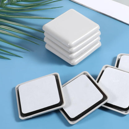 8 PCS Square Furniture Sliders, 2 Inch Plastic Square Floor Glides, Self-Adhesive Furniture Pads Small Moving Sliders for Hardwood Chair Carpet Tile Ground Protector(Grayish White)