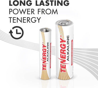 Tenergy Alkaline Batteries & Storage Case, 24xAAs, 24xAAAs, 4xC Size, 4xD Size, 4x9V Size Batteries, and Battery Organizer Case