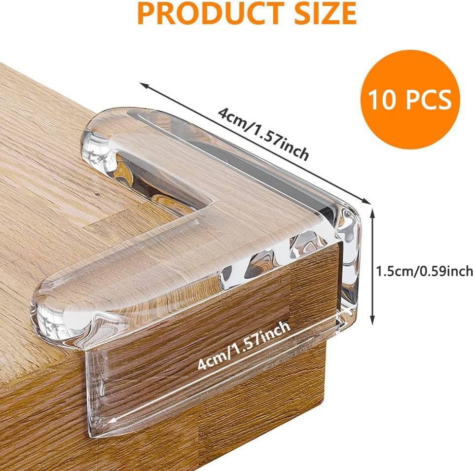 10 Pack Corner Protector Baby,Table Corner Covers Baby Safety | Furniture Corner & Edge Safety Bumpers Covers Cushion, Baby Proof Bumper,Clear Corner Protectors