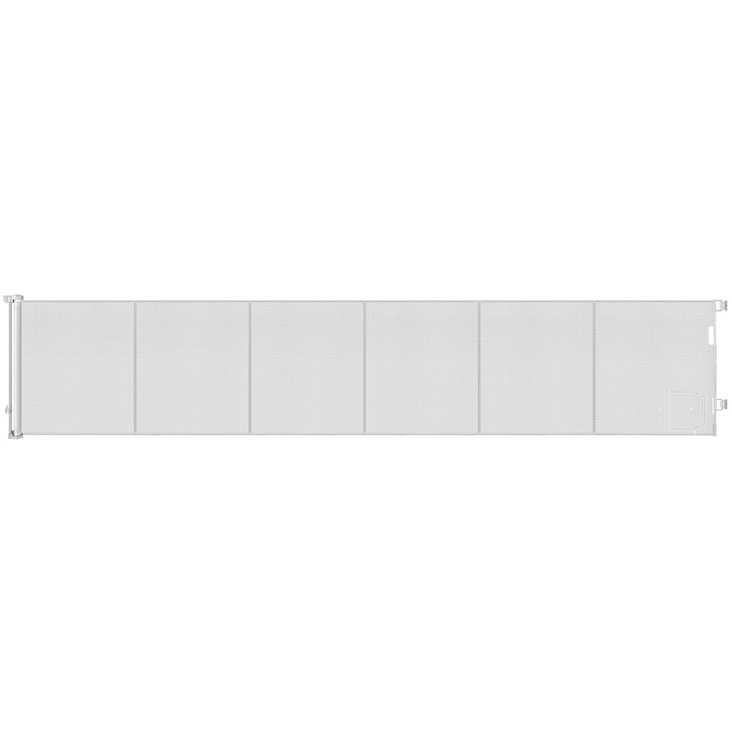Reinforced 150” Extra Wide Pet Gate with Door 37 Inch Tall Retractable Dog Gates for Doorways Extra Wide Baby Gates for Large Openings with Reinforced Strips 12.5ft Large Dog Gate with Cat Door, White