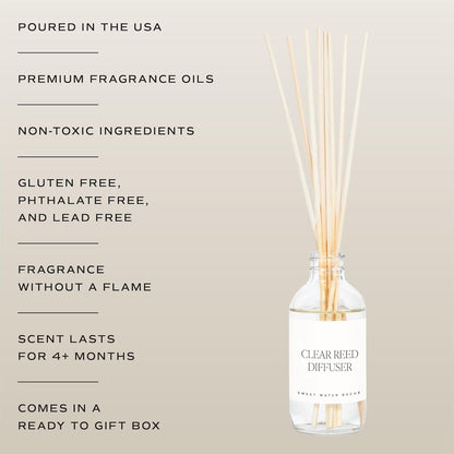 Sweet Water Decor Salt & Sea Reed Diffuser Set - Sea Salt Citrus & Musk Amber Scent Diffuser - Reed Diffusers for Home with Long Lasting Fragrance - Non-Toxic Oil Reed Diffuser - Made in the USA