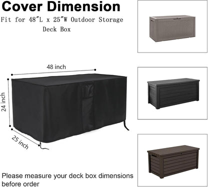 Outdoor Storage Box Cover for Keter XXL 230 Gallon Plastic Deck Storage Container Box,Waterproof Patio Storage Box Covers - 58 x 33 x 34 Inch