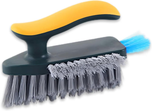 4 in 1 Scrape Brush with Rubber Squeegee, Shower Cleaning Brush, Heavy Duty Cleaning Brushes with Handle, for Shower, Bathroom, Carpet, Wall, Kitchen (Green)