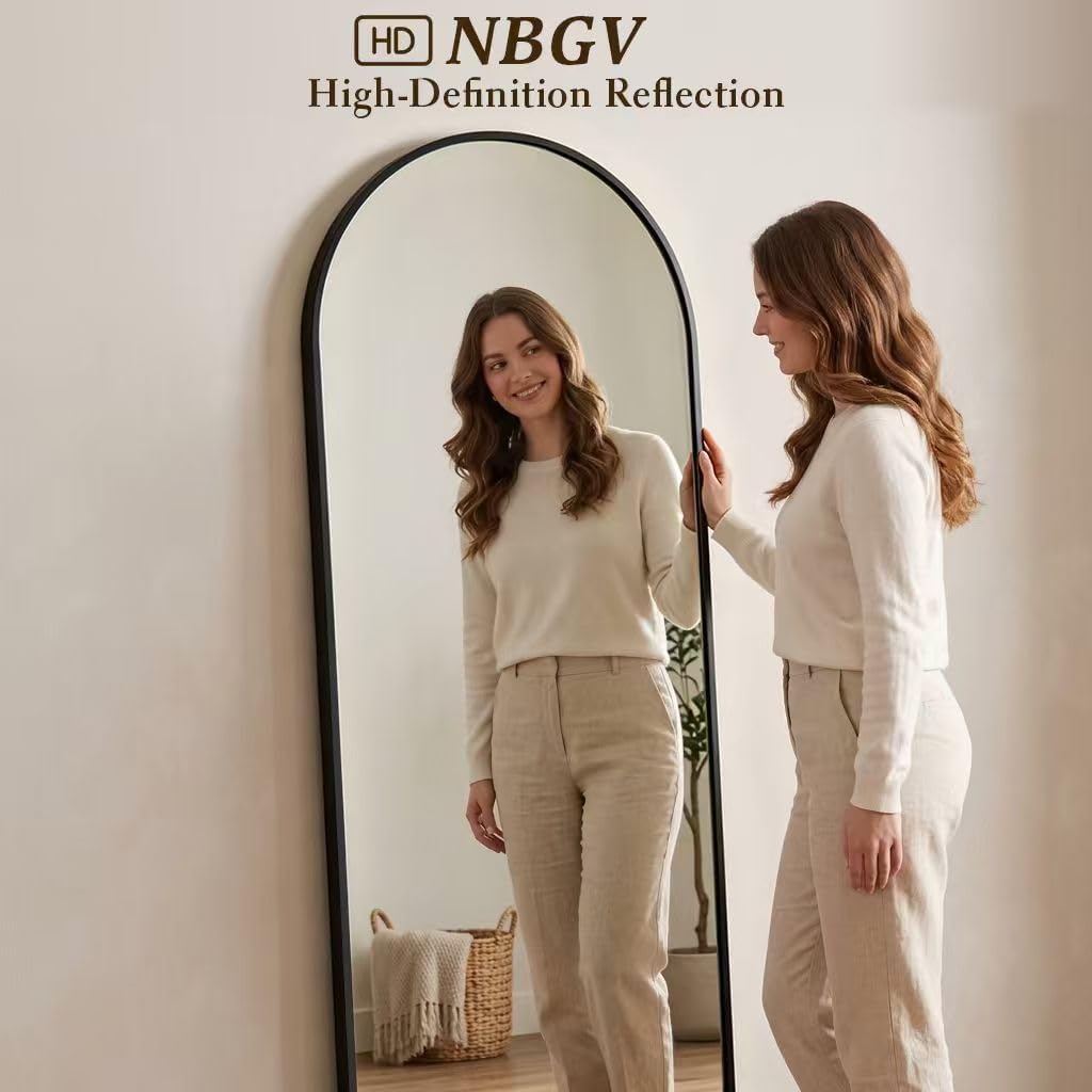 59"x16" Floor Mirror Full Length, Arched Full Length Mirror with Stand, Full Body Mirrors for Bedroom Living Room or Cloakroom Gold