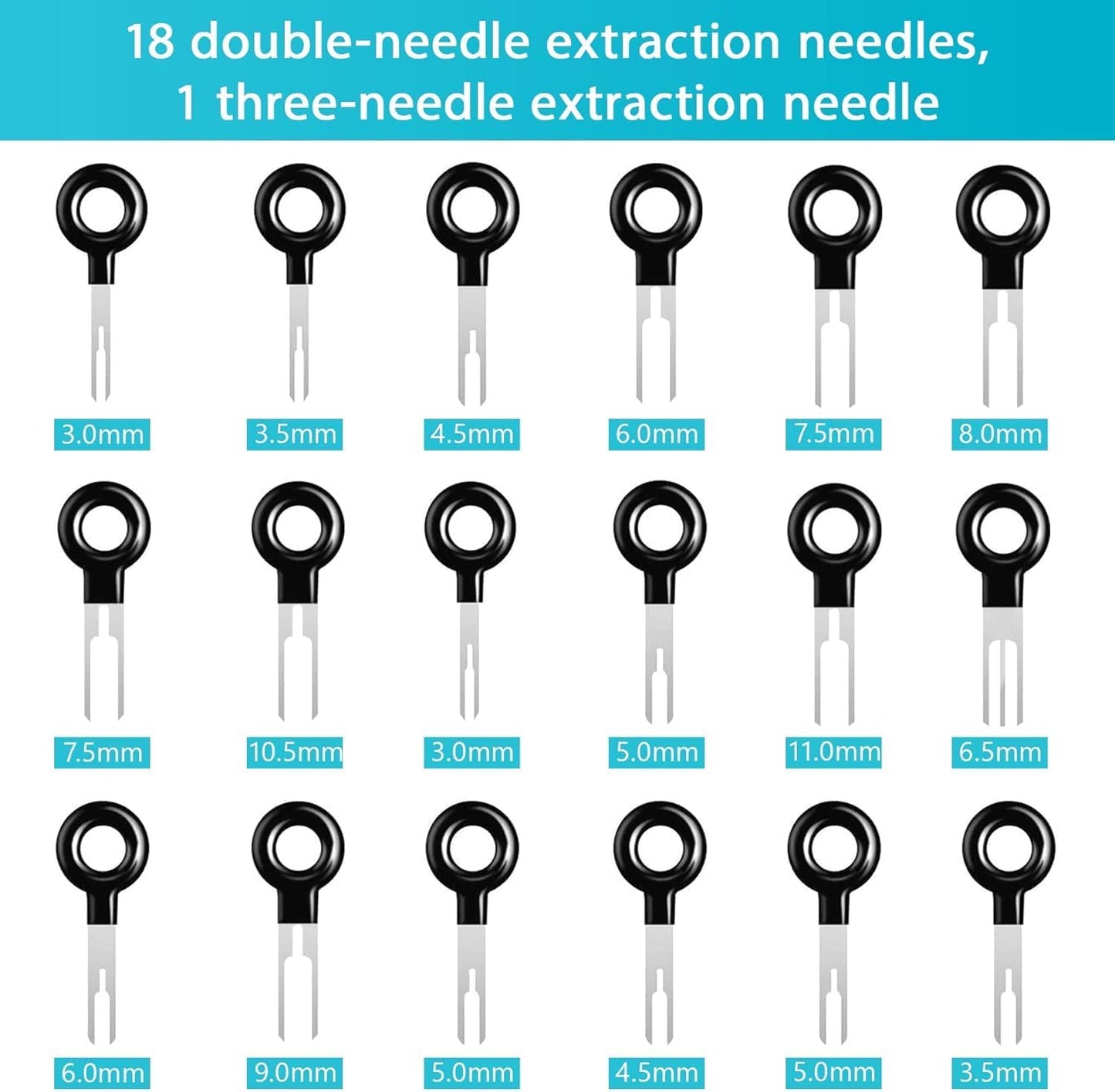 Terminal Pin Removal Tool Kit 82 Pcs Depinning Electrical Connector Pin Extractor Tool Set Wire Terminal Release for Automotive Car Household Devices - Black
