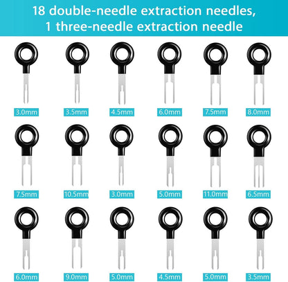 Terminal Pin Removal Tool Kit 82 Pcs Depinning Electrical Connector Pin Extractor Tool Set Wire Terminal Release for Automotive Car Household Devices - Black