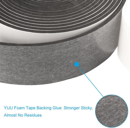 Seal Foam Tape,1/2 Inch W x 1/8 Inch T Weather Stripping for Door and Window,High Density Single Sided Closed Cell Door Insulation Weather Strip, 3 Rolls Total 50FT Black