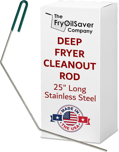 Deep Fryer Cleaning Brush – L-Shaped High-Temp Commercial Kitchen Tool - Heavy Duty Brass Bristles - Heat Resistant to 750F for Food Debris - Deep Fryer Cleaner - Made in USA by FryOilSaver Co. B53C