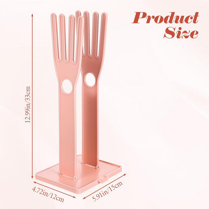 Kitchen Dish Glove Holder Reusable Plastic Dishwashing Gloves Drying Rack, Rubber Mitten Clothes Dryer Washing Sink Holders Stand Towel Hanger for Dish Gloves Rags Sponge Food Bag Organizer(Blue)