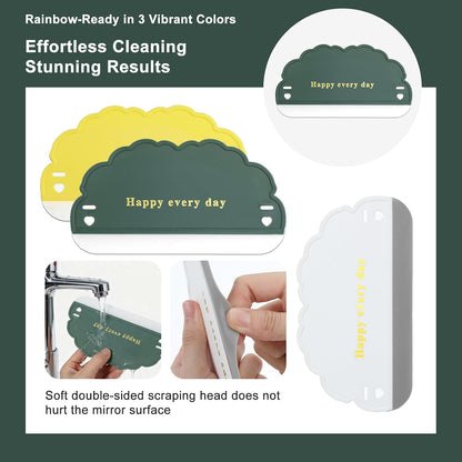 6Pcs Silicone Sink Squeegee, Mirror Squeegee, Kitchen Countertop Squeegees, Cloud Water Wiper Scraper for Sink Tiles, Cleaning Tools for Car Window Bathroom