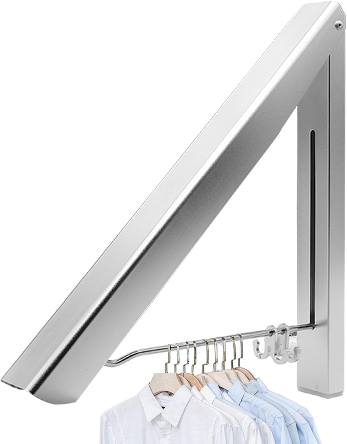 IN VACUUM Clothes Drying Rack, Laundry Racks for Drying Clothes, Wall Mounted Retractable Clothes Hanger for Laundry Room, Garage, Indoor & Outdoor Use, Aluminum (1 Racks, Black)