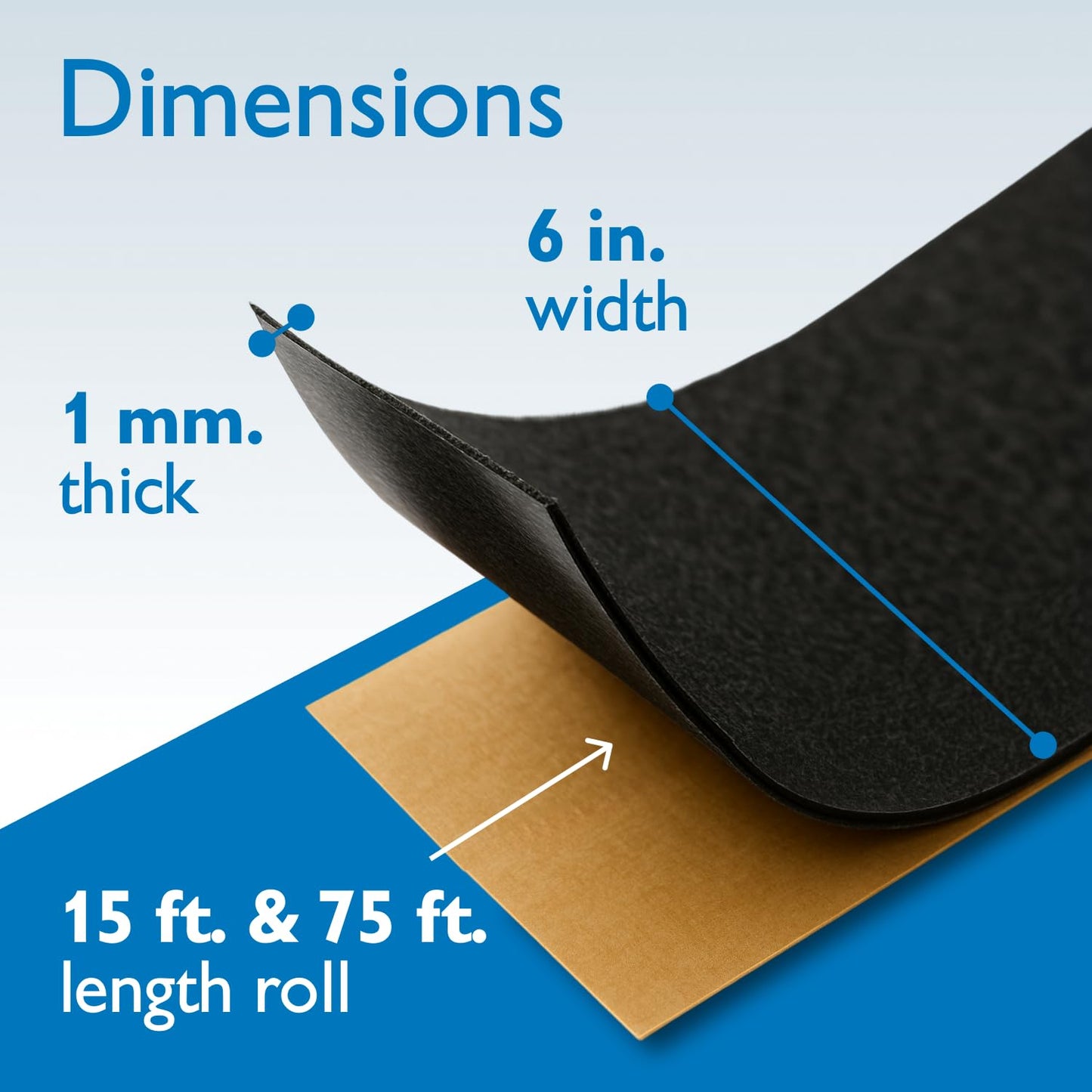 FindTape Polyester 1mm Felt Tape – 1 in. x 15 ft. Felt Strips with Adhesive Backing and Furniture Strips, Great for Arts and Crafts, Classrooms, and Protecting Furniture (Black)