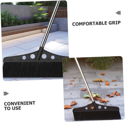 ORFOFE Heavy Duty Outdoor Broom with Handle Detachable Garden Sweeper for Patios Decks and Garages Ergonomic Grip Stainless Steel Construction Versatile for Various
