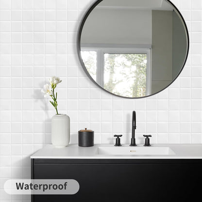 DEWOO Colorful Peel and Stick Backsplash Tiles Kitchen Bathroom Square Self Adhesive Wall Tile Checkered Stickers,Multicolor (10-Sheet, 12"×12")