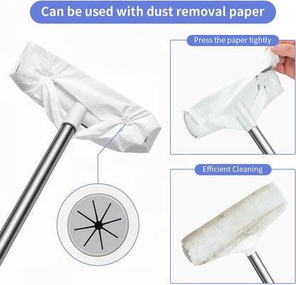 Window Screen Cleaner Brush,Dual-Sided Window Cleaning Tool,34.65 Inch Splicing Rod, Wet and Dry Use for High-Rise Windows, No-Dismantling Cleaning Equipment